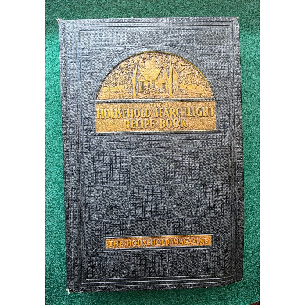 Vintage 1939 The Household Searchlight Antique Cookbook kitchen decor